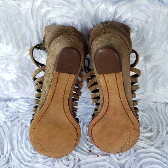 Sam Edelman Womens Boho Gladiator Wedge Thong Sandals Sz 6.5M Suede Zipper Shoes - Picture 9 of 9